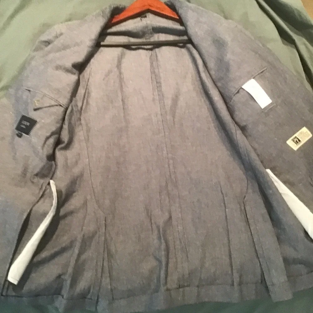 J.Crew Ludlow Suit Baird McNutt Irish Linen Cotton Grey Blazer Pants 38S 30x30